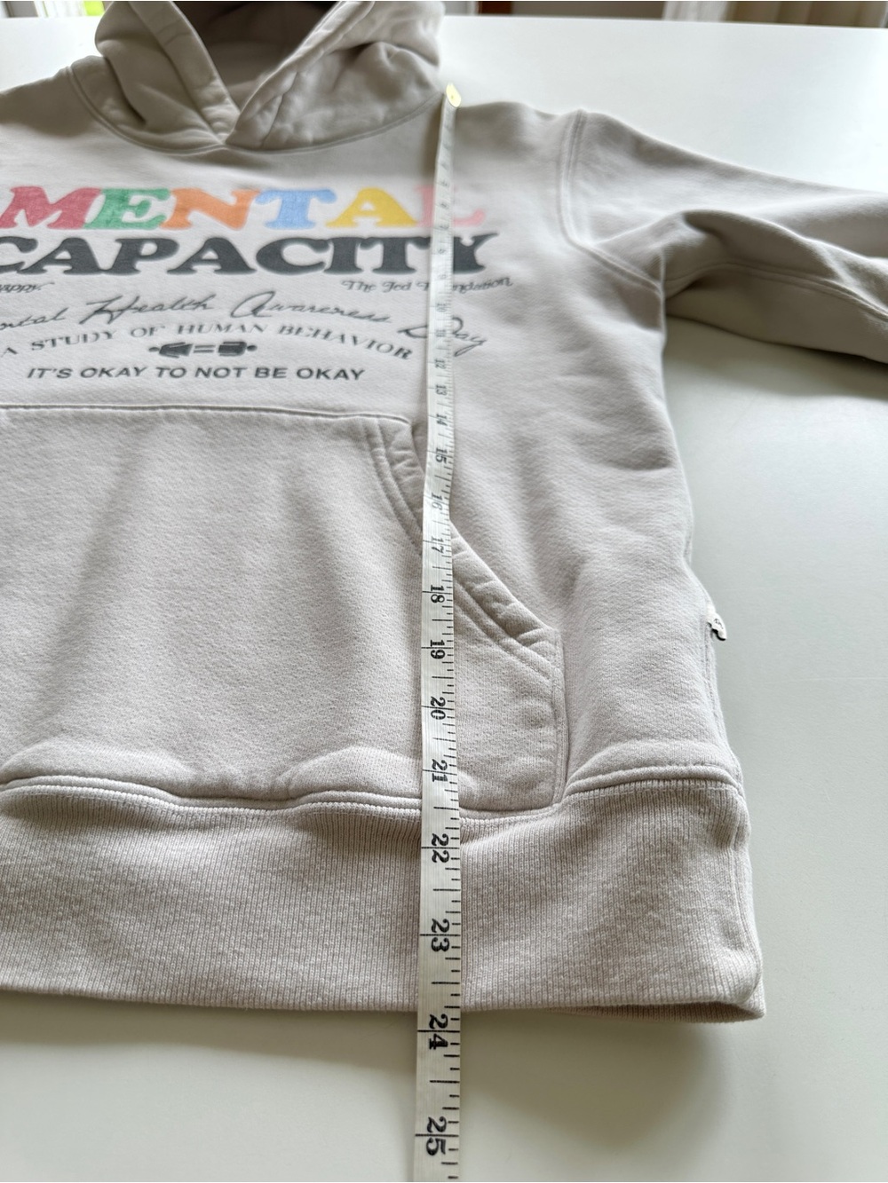 Rare MADHAPPY Jed Foundation Mental Capacity Rainbow Heritage Beige Hoodie XS - Picture 11 of 14